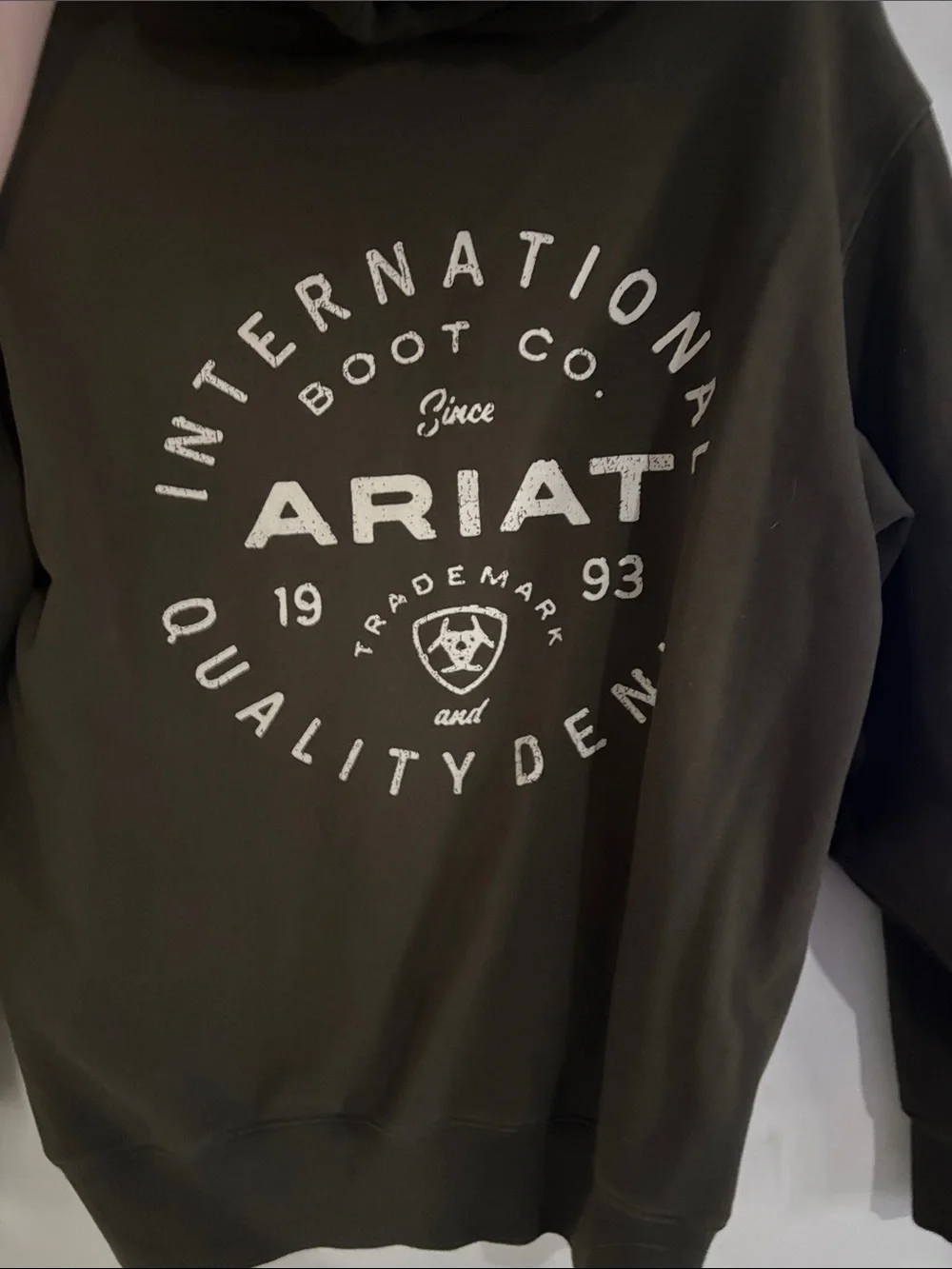 Ariat Olive Pullover Hoodie with Logo